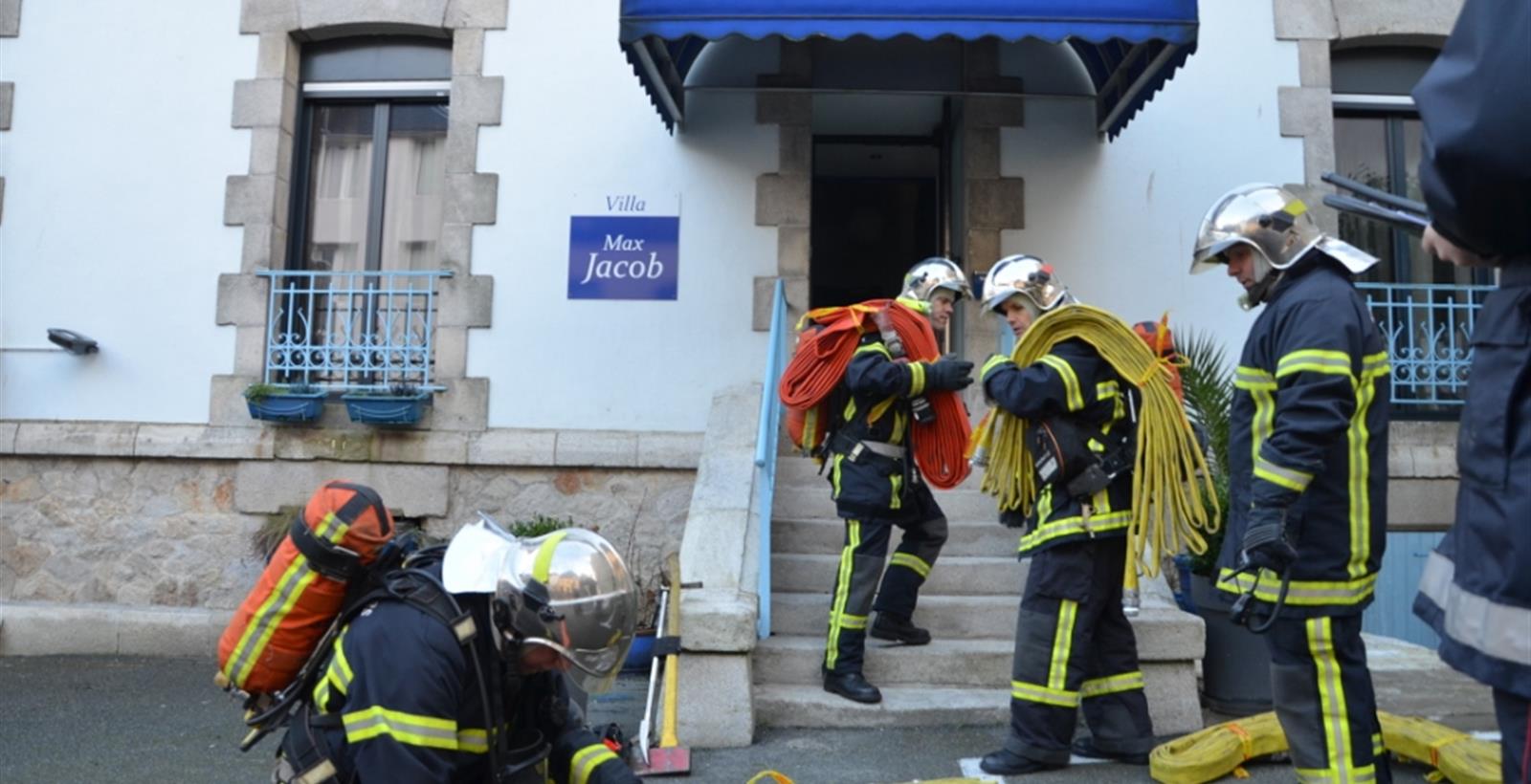 Exercice de pompiers à l'hôtel de la gare - Hotel de la Gare à Quimper